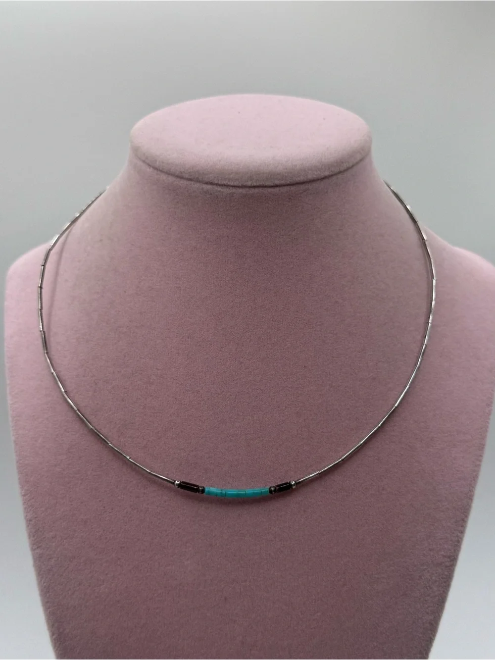 liquid Sterling Silver Necklace with Turquoise Accent